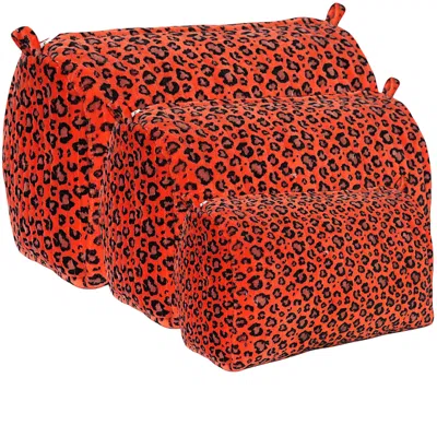 Conscious Yoga Collective Yellow / Orange The Velvet Leopard Three Piece Travel Set In Orange