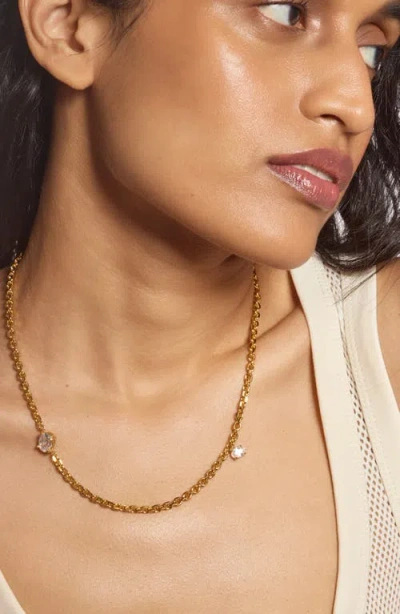 Lady Grey Crystal Tilt Cubic Zirconia Necklace