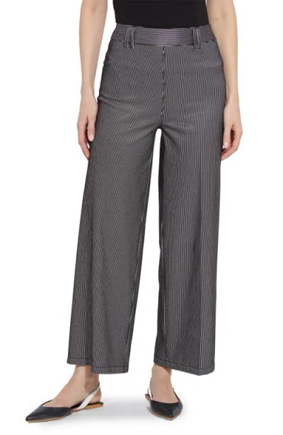Lyssé Lysse Darlene Stripe High Waist Wide Leg Pants In Gray