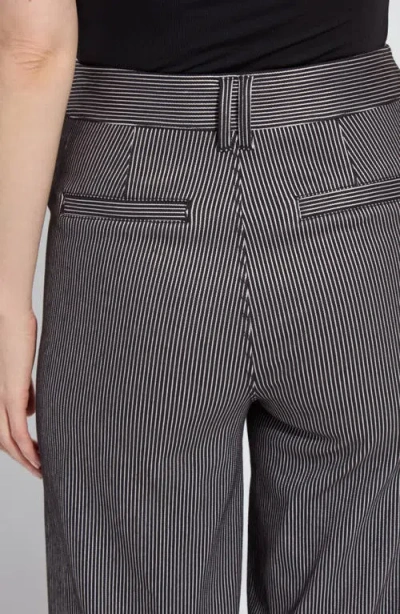 Lyssé Lysse Darlene Stripe High Waist Wide Leg Pants In Gray