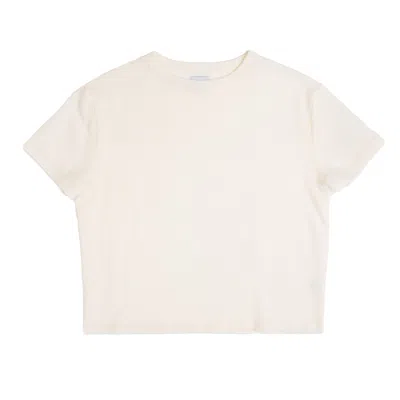 Vænn Women's Neutrals S/s Babywool Boxy Crew Neck Tee Double Cream