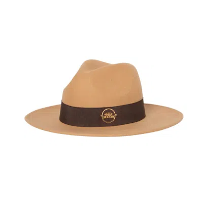 Giodoro Women's Neutrals / Brown Alvossi Fedora Camel Hat With Brown Ribbon