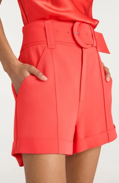 Cinq À Sept Aldi Belted High Waist Shorts In Red