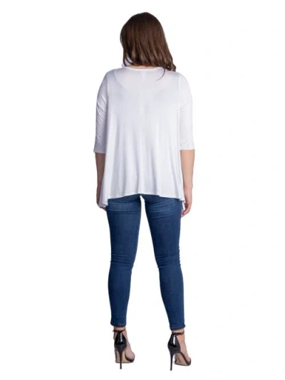 24seven Comfort Apparel Elbow Length Sleeve Open Front Cardigan