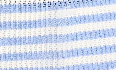 Nic + Zoe Nic+zoe Stripe Supersoft Mesh Sweater In Blue