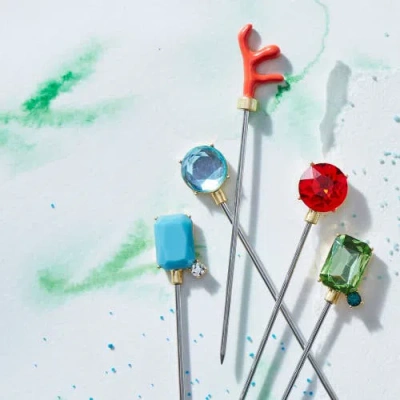 Joanna Buchanan Set-of-six Gemstone Cocktail Picks In Multi