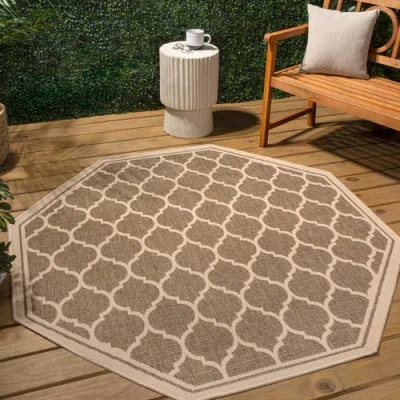 Jonathan Y Trebol Moroccan Trellis Textured Weave Octagon Indoor/outdoor Area Rug In Neutral