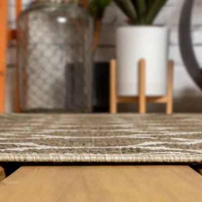 Jonathan Y Trebol Moroccan Trellis Textured Weave Octagon Indoor/outdoor Area Rug In Neutral