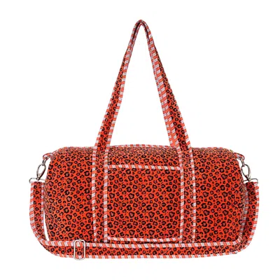 Conscious Yoga Collective Yellow / Orange / Red The Velvet Leopard Weekender In Orange