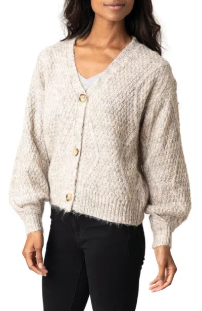 Gibsonlook Gigi Cable Knit Cardigan In Neutral