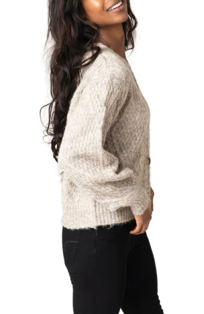 Gibsonlook Gigi Cable Knit Cardigan In Neutral