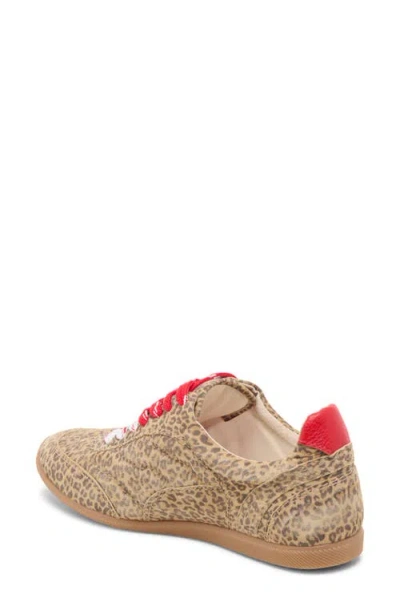 Dolce Vita Laini Sneakers Tan Leopard Printed Suede In Animal Print