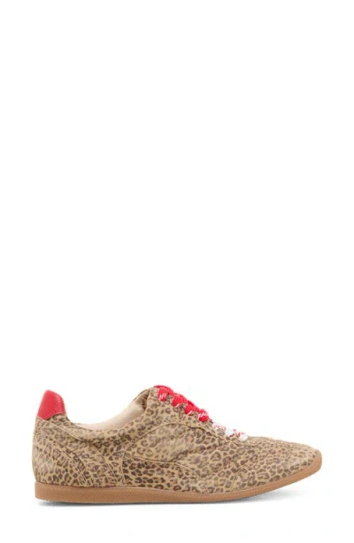 Dolce Vita Laini Sneakers Tan Leopard Printed Suede In Animal Print