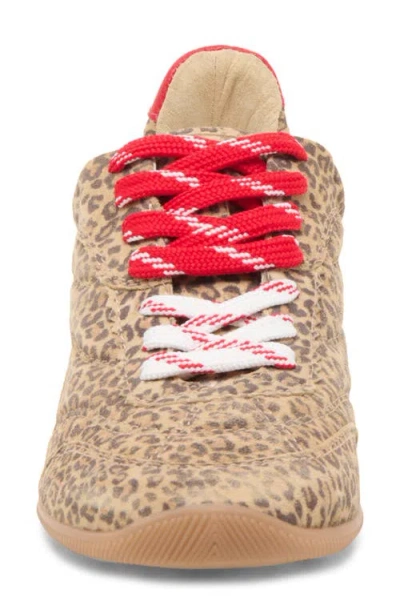 Dolce Vita Laini Sneakers Tan Leopard Printed Suede In Animal Print