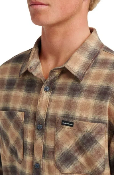 Quiksilver Terrace Ombre Check Stretch Flannel Button-up Shirt In Multi