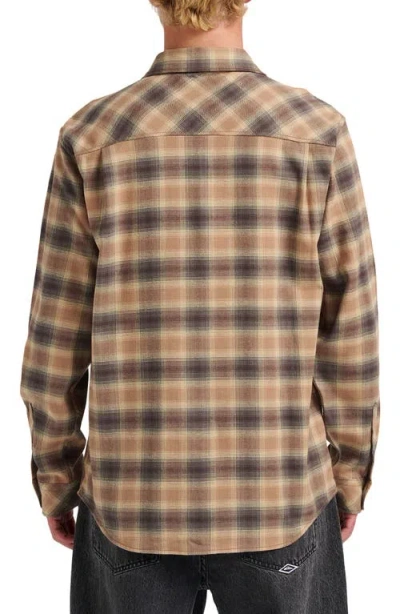Quiksilver Terrace Ombre Check Stretch Flannel Button-up Shirt In Multi