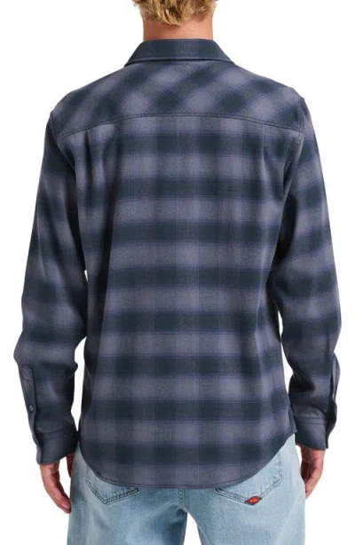 Quiksilver Terrace Ombre Check Stretch Flannel Button-up Shirt In Blue