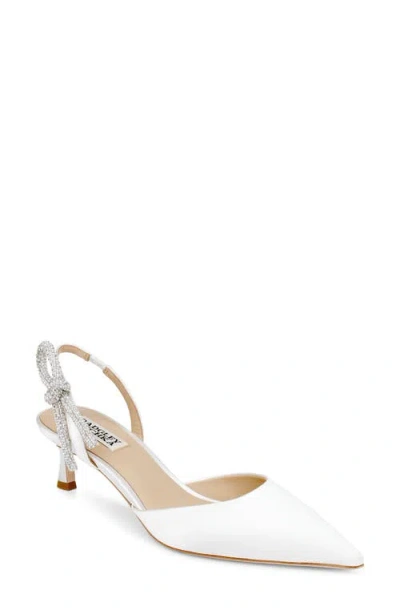 Badgley Mischka Bridal Gentry Slingback Pointed Toe Kitten Heel Pump