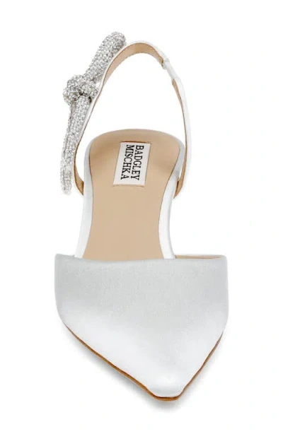 Badgley Mischka Bridal Gentry Slingback Pointed Toe Kitten Heel Pump