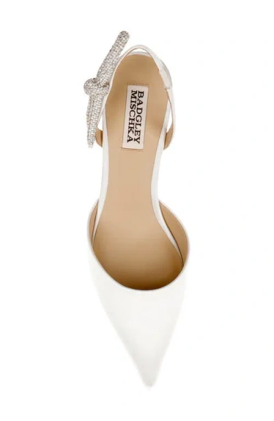 Badgley Mischka Bridal Gentry Slingback Pointed Toe Kitten Heel Pump