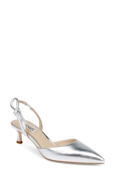 Badgley Mischka Bridal Gentry Slingback Pointed Toe Kitten Heel Pump
