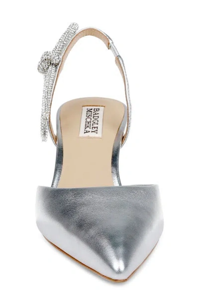 Badgley Mischka Bridal Gentry Slingback Pointed Toe Kitten Heel Pump
