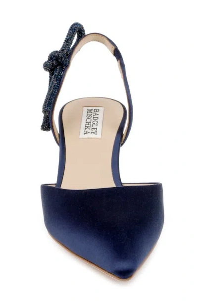 Badgley Mischka Bridal Gentry Slingback Pointed Toe Kitten Heel Pump