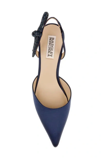 Badgley Mischka Bridal Gentry Slingback Pointed Toe Kitten Heel Pump