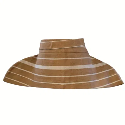 Tote London Women's Brown / Neutrals Exaggerated Hip-shaped Obi Belt Handwoven Nigerian Sanyan Aso Oke