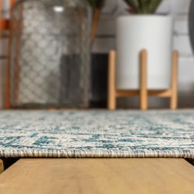 Jonathan Y Estrella Bohemian Medallion Textured Weave Octagon Indoor/outdoor Area Rug In Green