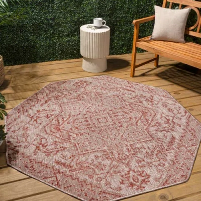 Jonathan Y Estrella Bohemian Medallion Textured Weave Octagon Indoor/outdoor Area Rug