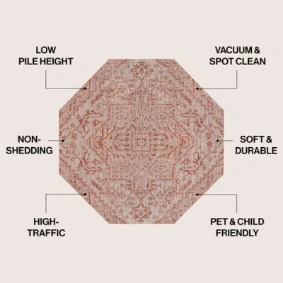 Jonathan Y Estrella Bohemian Medallion Textured Weave Octagon Indoor/outdoor Area Rug