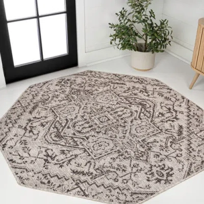 Jonathan Y Estrella Bohemian Medallion Textured Weave Octagon Indoor/outdoor Area Rug