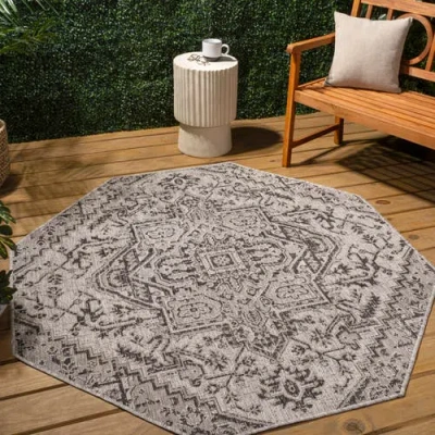 Jonathan Y Estrella Bohemian Medallion Textured Weave Octagon Indoor/outdoor Area Rug