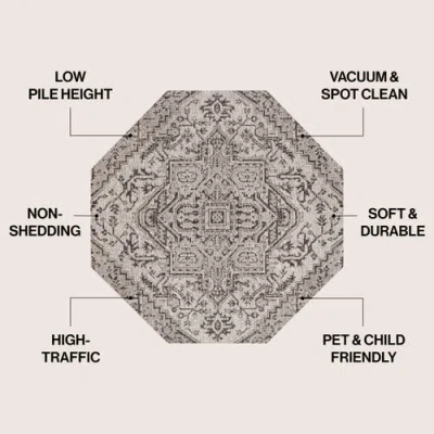 Jonathan Y Estrella Bohemian Medallion Textured Weave Octagon Indoor/outdoor Area Rug