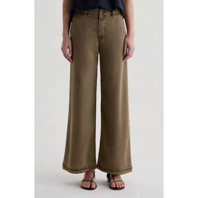 Ag Caden Twill Wide Leg Pants In Brown