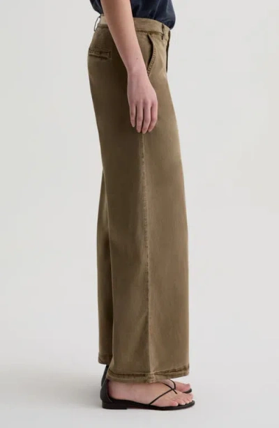 Ag Caden Twill Wide Leg Pants In Brown