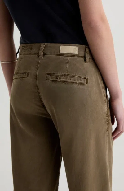 Ag Caden Twill Wide Leg Pants In Brown