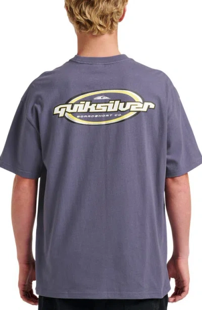 Quiksilver Two Thousand Moe Cotton Graphic T-shirt In Purple