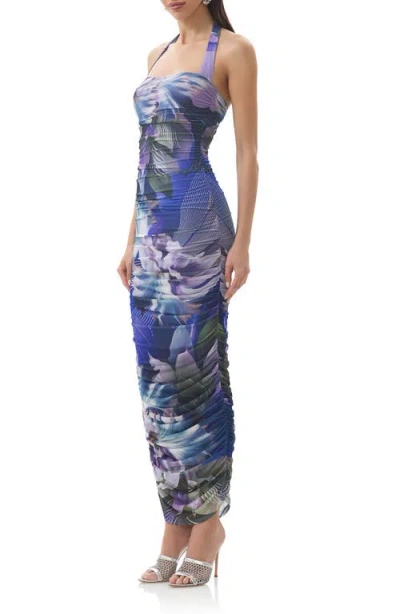 Afrm Indina Ruched Mesh Body-con Maxi Dress