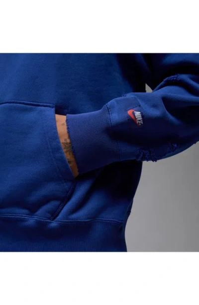 Jordan Rare Air Oversize Distressed Pullover Hoodie In Blue