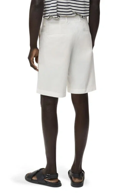Mango Cotton Bermuda Shorts In White