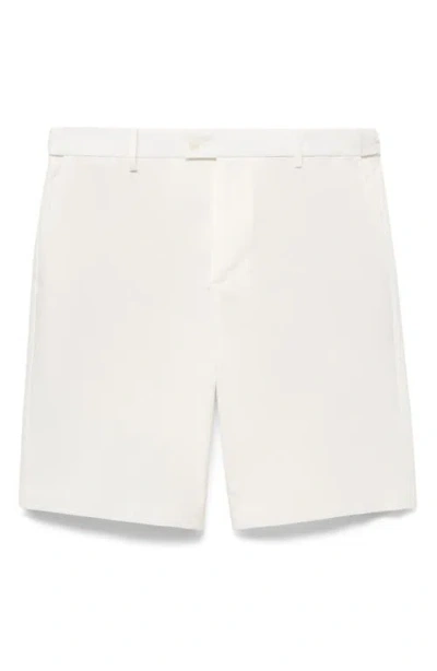 Mango Cotton Bermuda Shorts In White