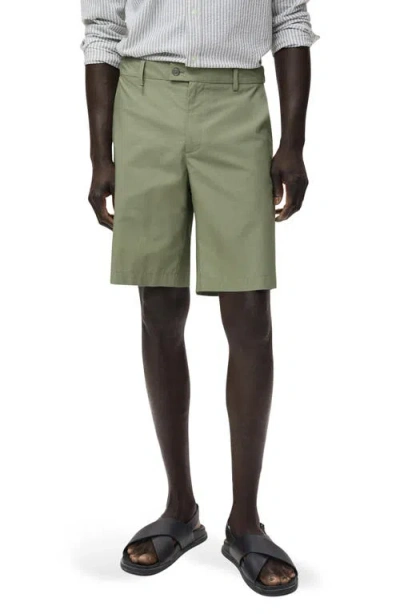Mango Cotton Bermuda Shorts In Green