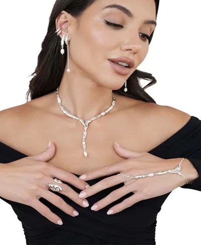 Ettika Liquid Metal Cultured Freshwater Pearl Hand Chain