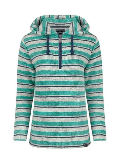 Weird Fish Ally 1/4 Zip Stripe Hoodie