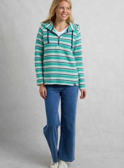Weird Fish Ally 1/4 Zip Stripe Hoodie