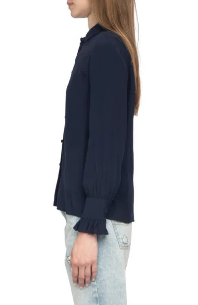 Zadig & Voltaire Thely Frill Button-up Shirt Shirt In Blue