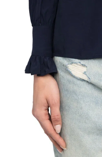 Zadig & Voltaire Thely Frill Button-up Shirt Shirt In Blue