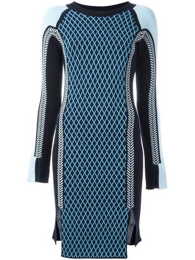Shop Versace Runway Knit Sport Dress - Blue